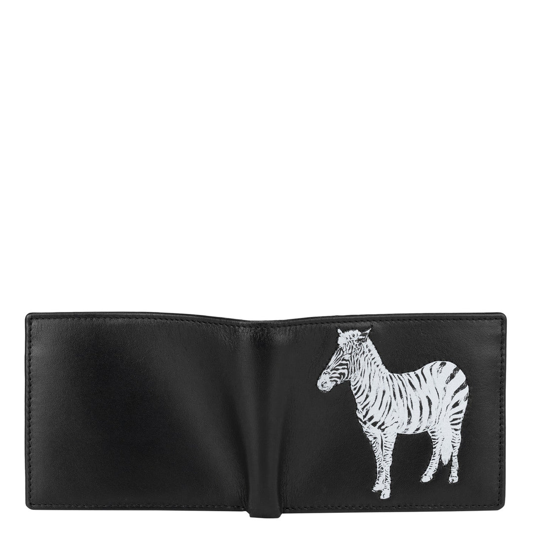 Plain Leather Mens Wallet - Black & White