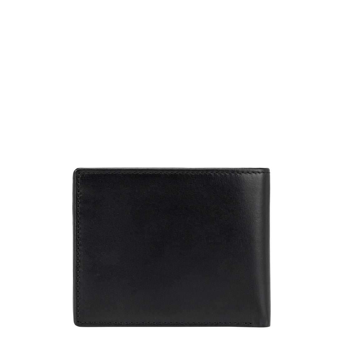 Plain Leather Mens Wallet - Black & White