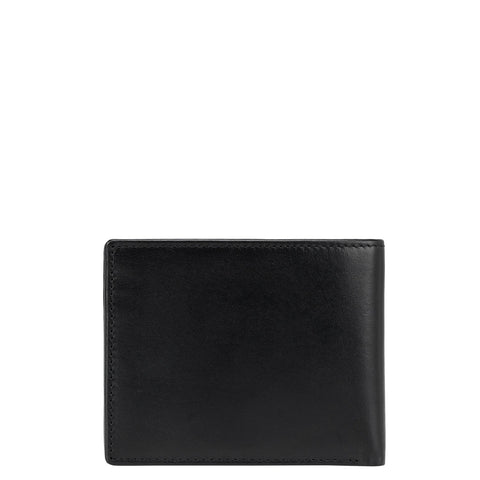 Plain Leather Mens Wallet - Black & White