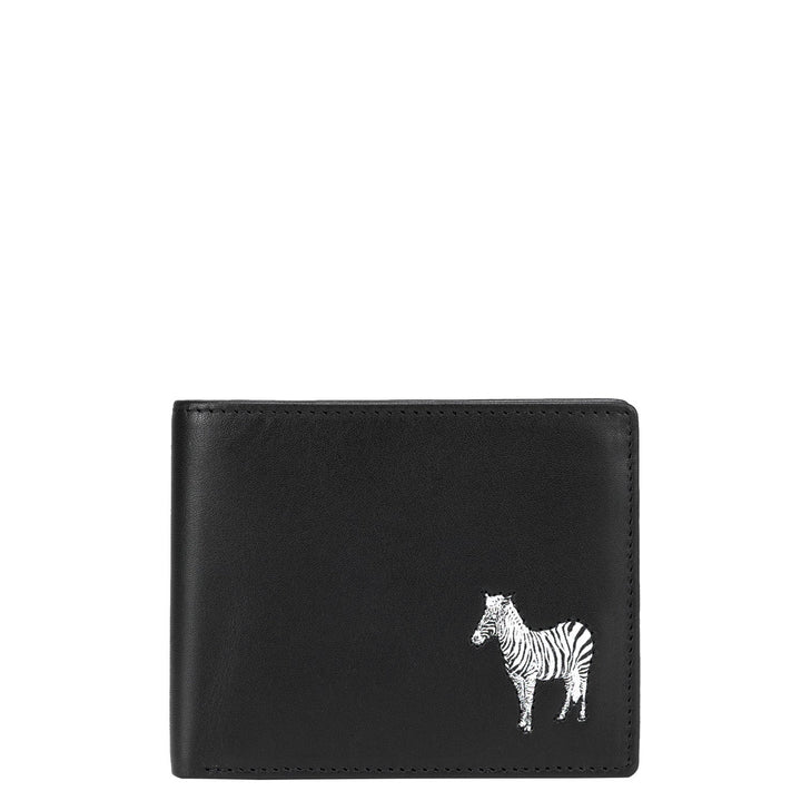 Plain Leather Mens Wallet - Black & White