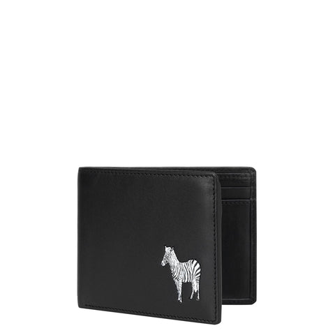 Plain Leather Mens Wallet - Black & White