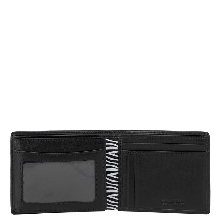 Plain Leather Mens Wallet - Black & White