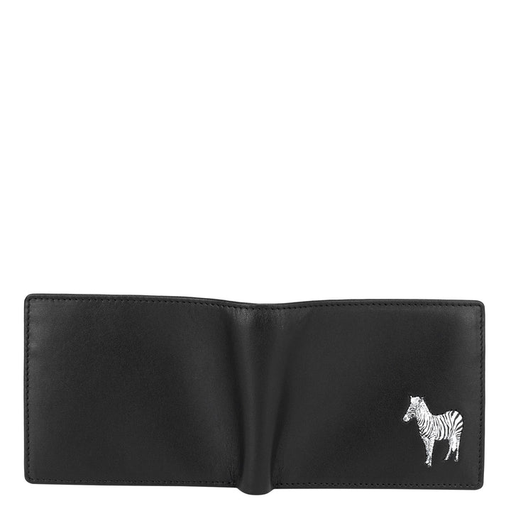 Plain Leather Mens Wallet - Black & White