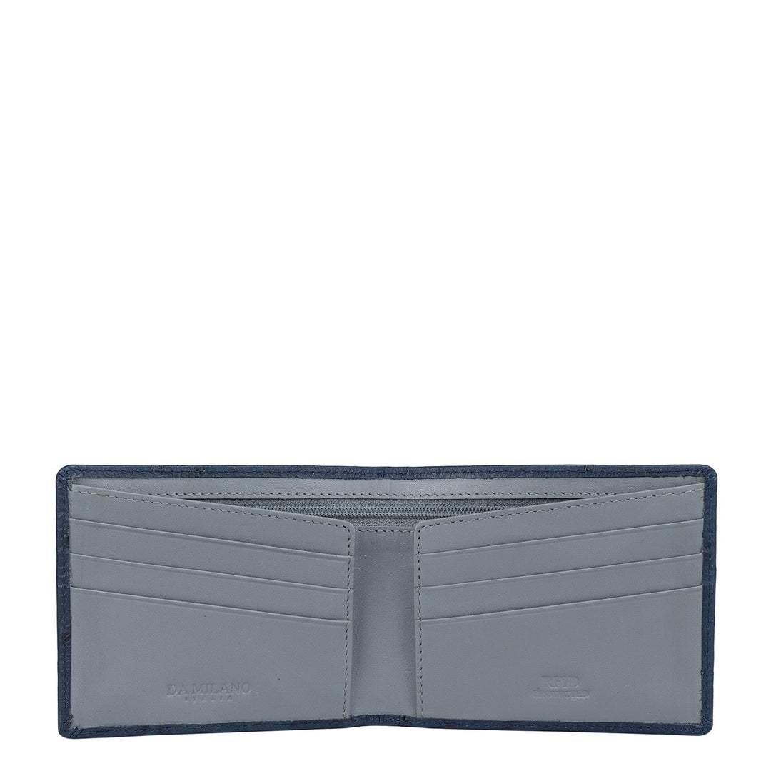 Ostrich Leather Mens Wallet - Navy Blue