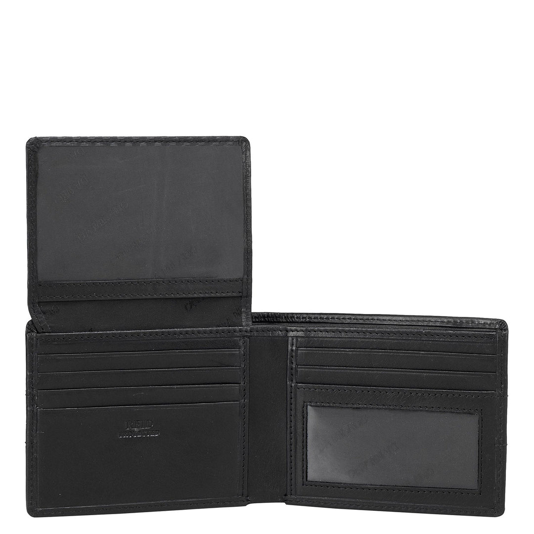 Plain Leather Mens Wallet - Black