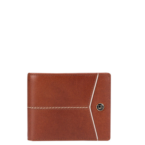 Plain Leather Mens Wallet - Cognac