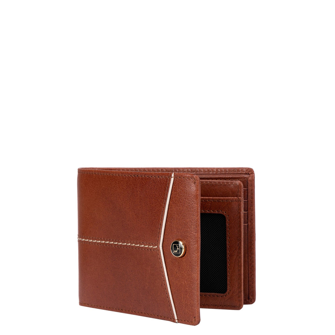 Plain Leather Mens Wallet - Cognac