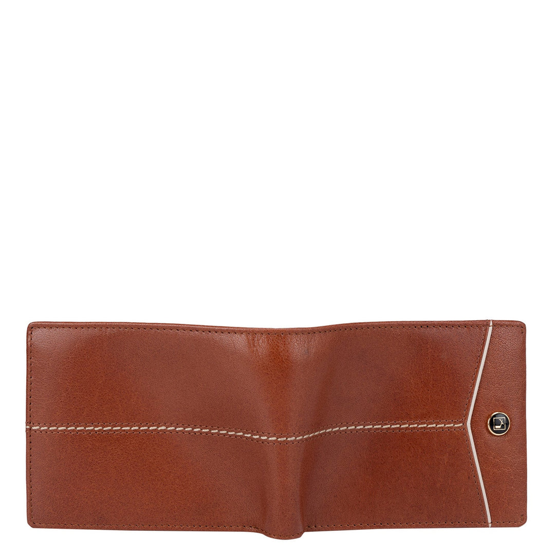 Plain Leather Mens Wallet - Cognac