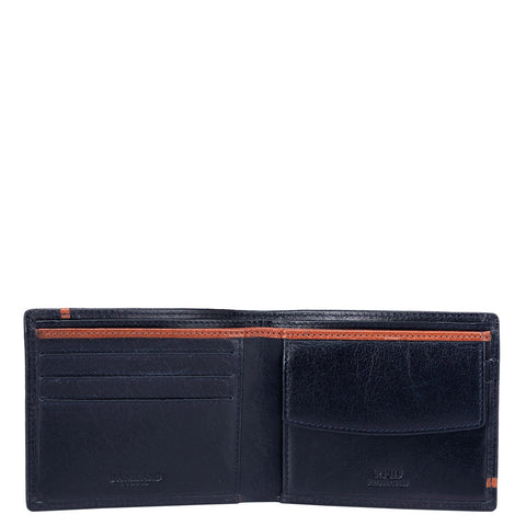 Plain Leather Mens Wallet - Blue