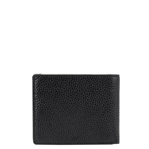 Wax Leather Mens Wallet - Black & Taupe
