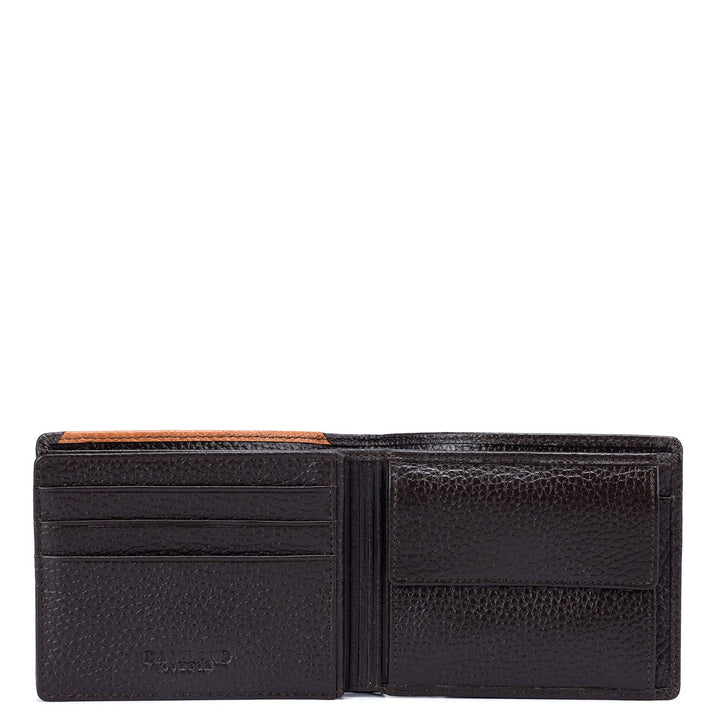 Wax Leather Mens Wallet - Chocolate & Caramel