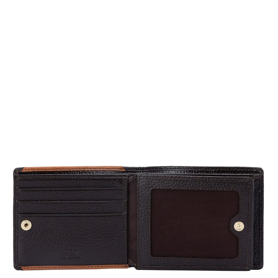 Wax Leather Mens Wallet - Chocolate & Caramel