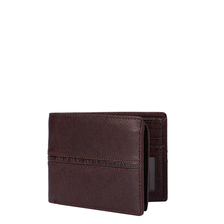 Burgundy Elephant Pattern Bifold Wallet With Flap