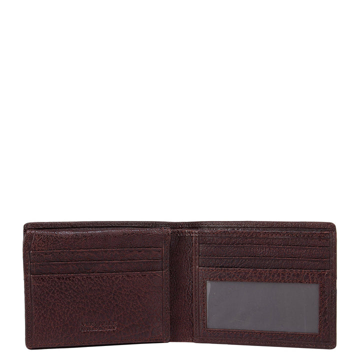 Burgundy Elephant Pattern Bifold Wallet With Flap