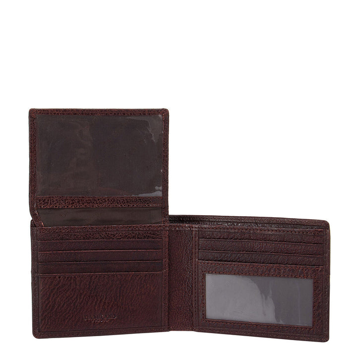 Burgundy Elephant Pattern Bifold Wallet With Flap