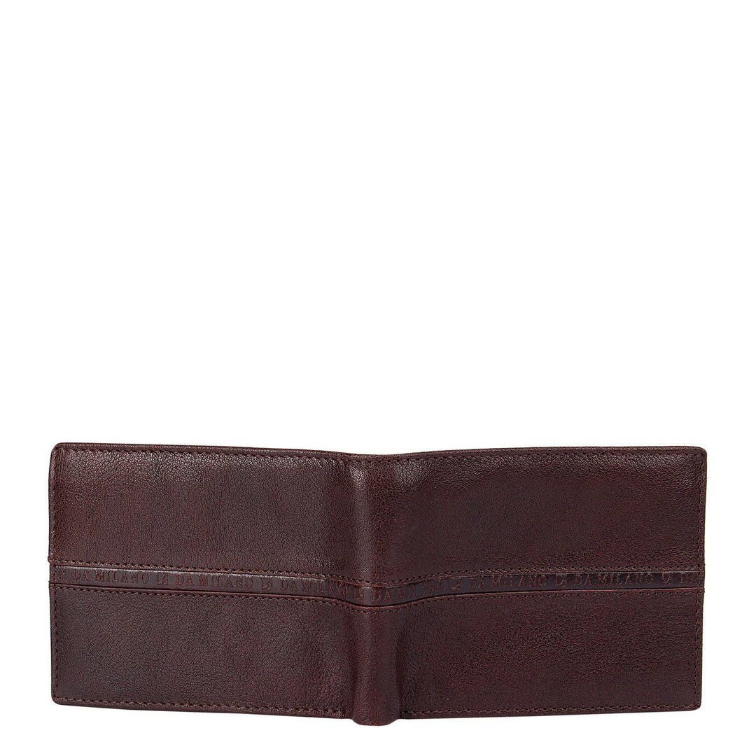 Burgundy Elephant Pattern Bifold Wallet With Flap
