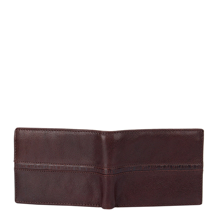 Burgundy Elephant Pattern Bifold Wallet With Flap
