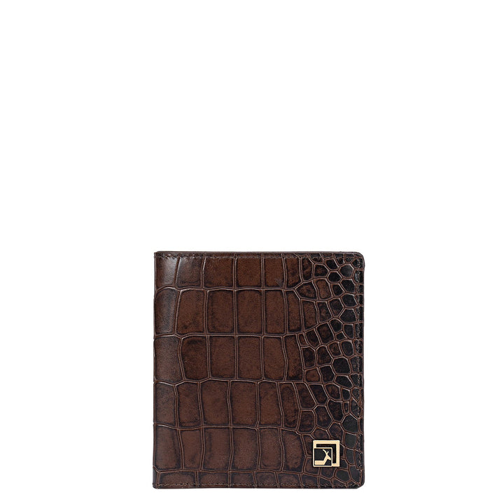 Brown Croco Effect Bifold Men's Wallet