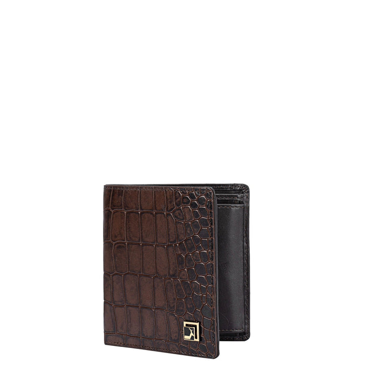 Brown Croco Effect Bifold Men's Wallet