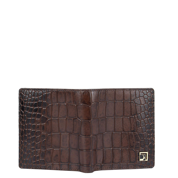 Brown Croco Effect Bifold Men's Wallet