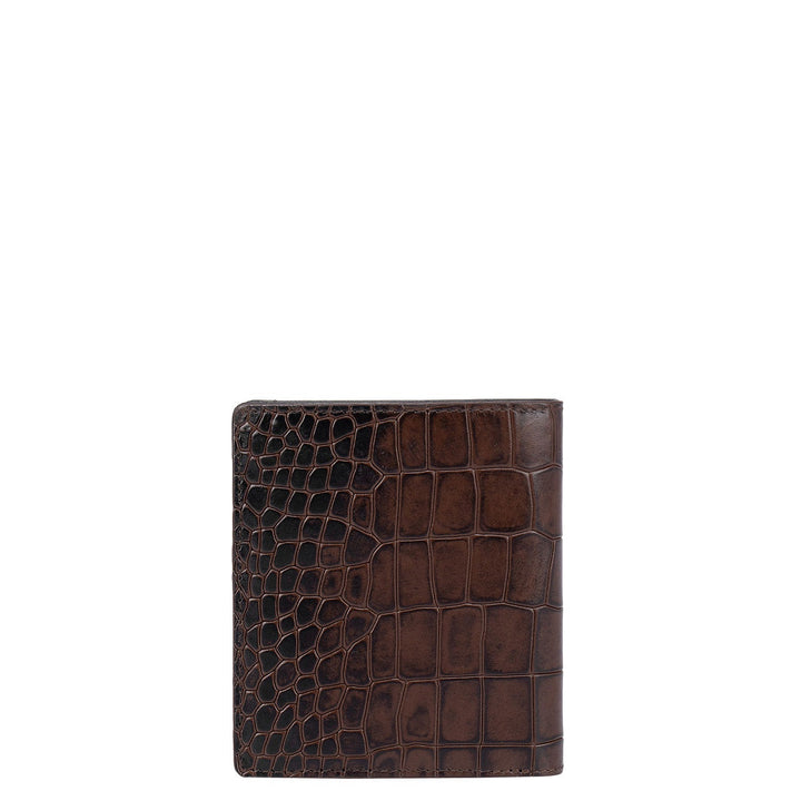 Brown Croco Effect Bifold Men's Wallet
