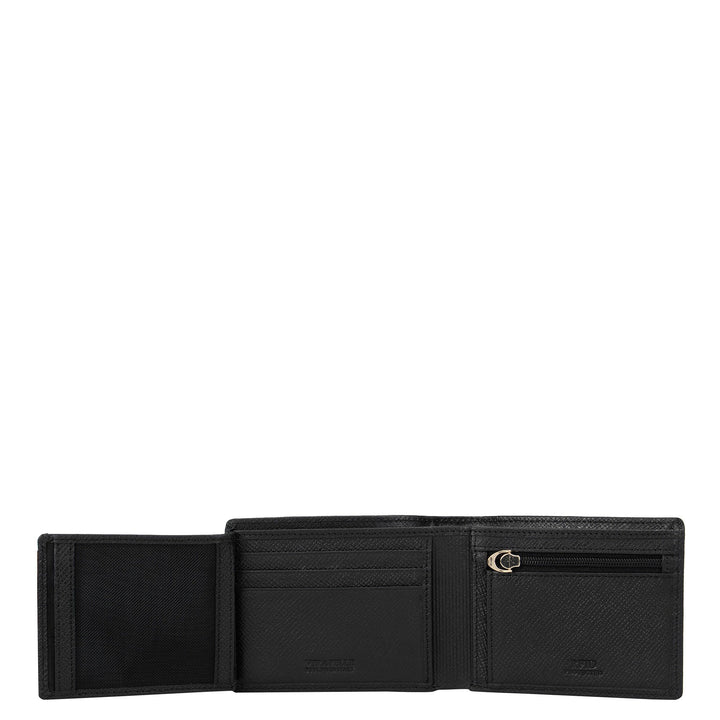 Black Franzy Bifold Wallet with Flap