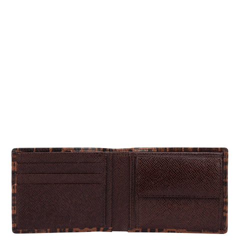 Croco Leather Mens Wallet - Brown