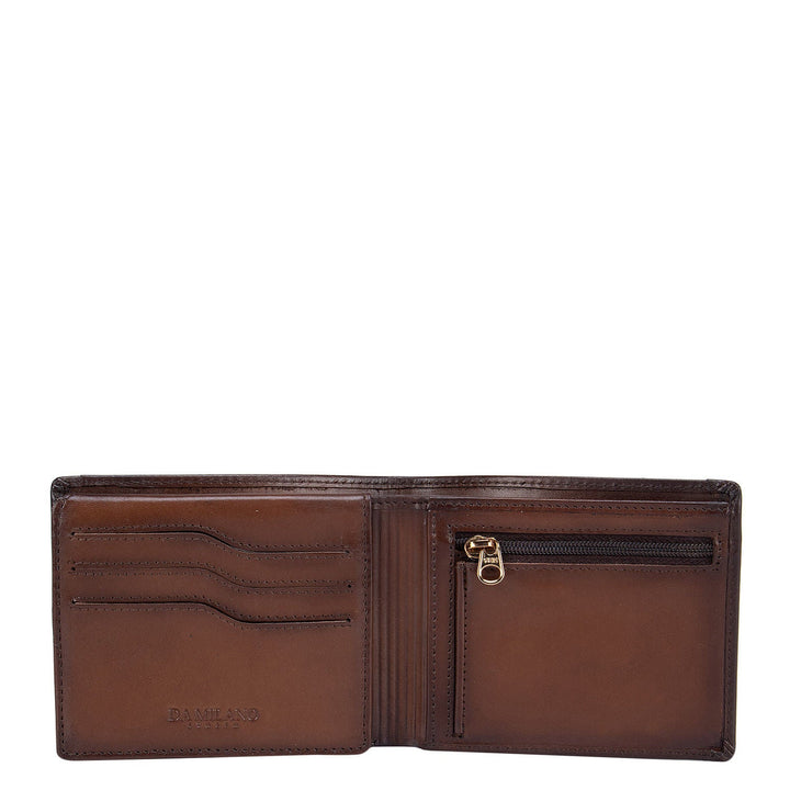 Cognac Mat-Emboss Bifold Wallet
