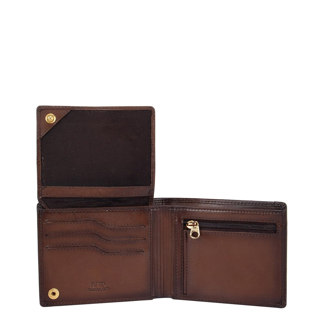 Cognac Mat-Emboss Bifold Wallet