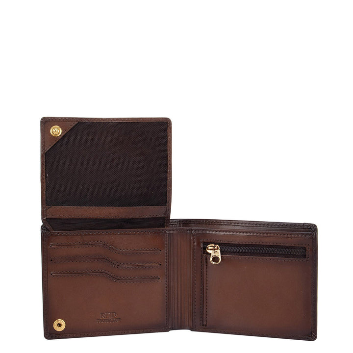 Cognac Mat-Emboss Bifold Wallet