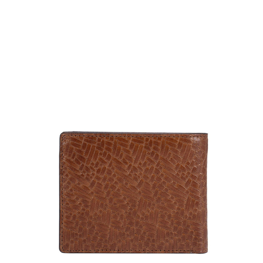 Cognac Mat-Emboss Bifold Wallet