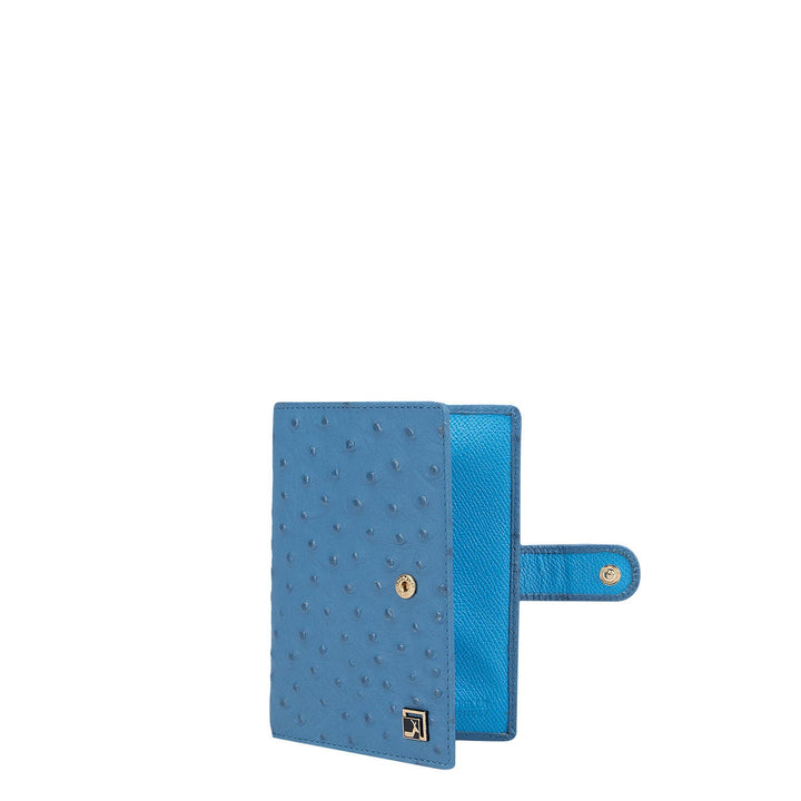 Blue Ostrich Effect Passport Case