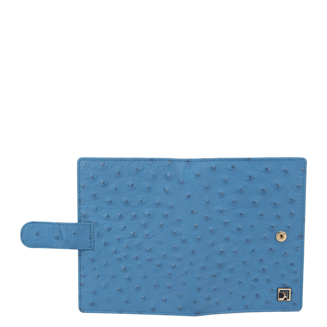 Blue Ostrich Effect Passport Case