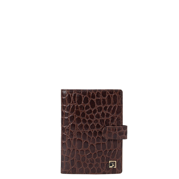 Brown Croco Effect Passport Case