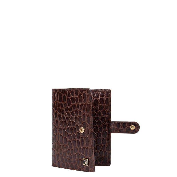 Brown Croco Effect Passport Case