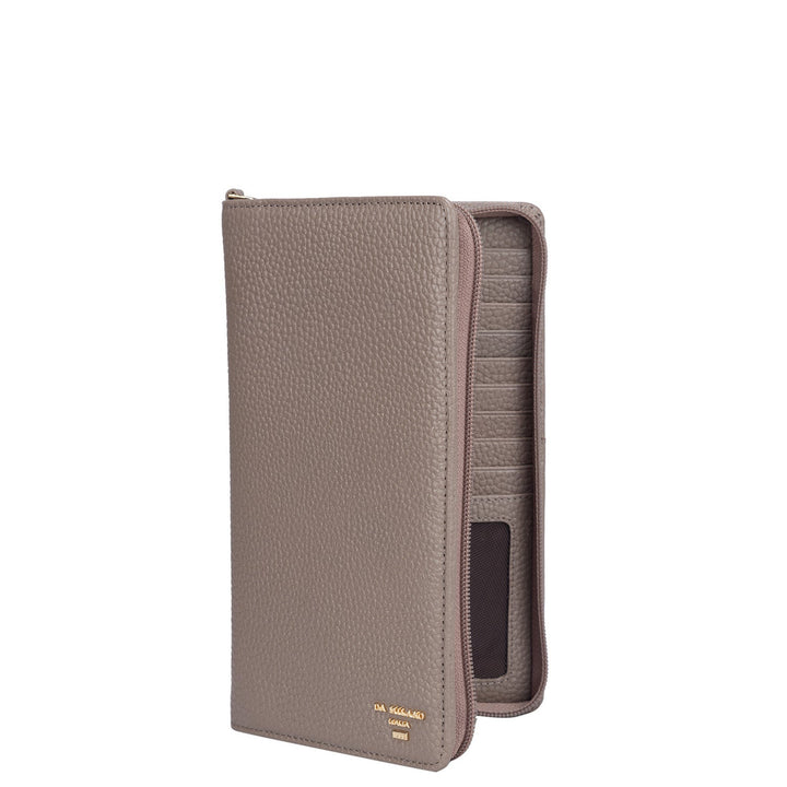 Taupe Wax Passport Case