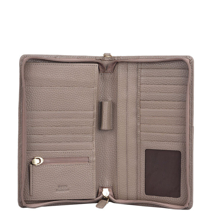 Taupe Wax Passport Case