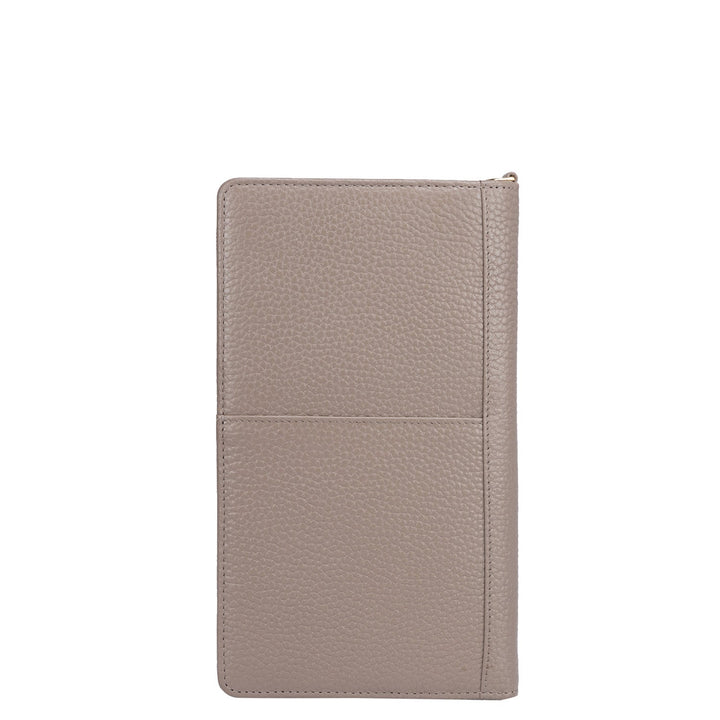 Taupe Wax Passport Case