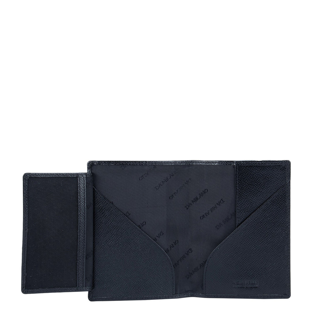 Black Croco Textured Passport Case