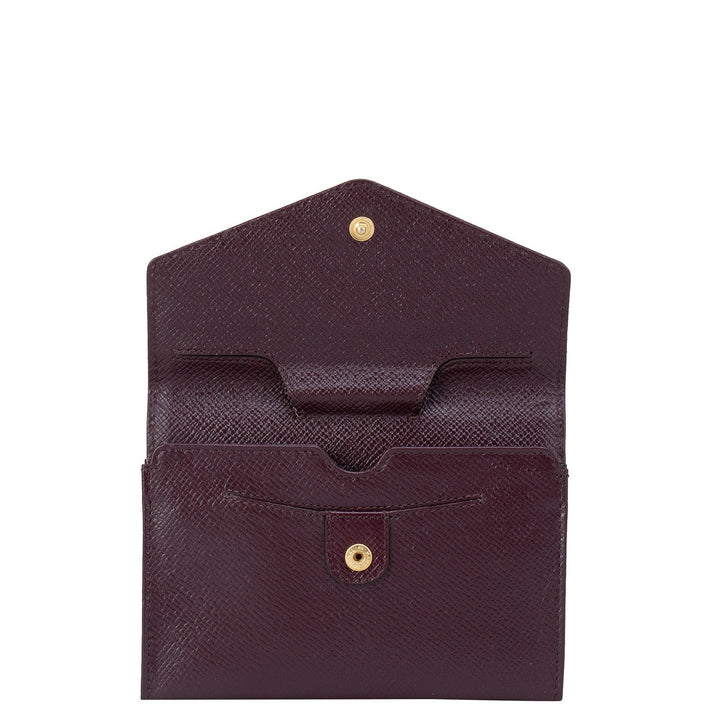 Burgundy Franzy Passport Case With Flap