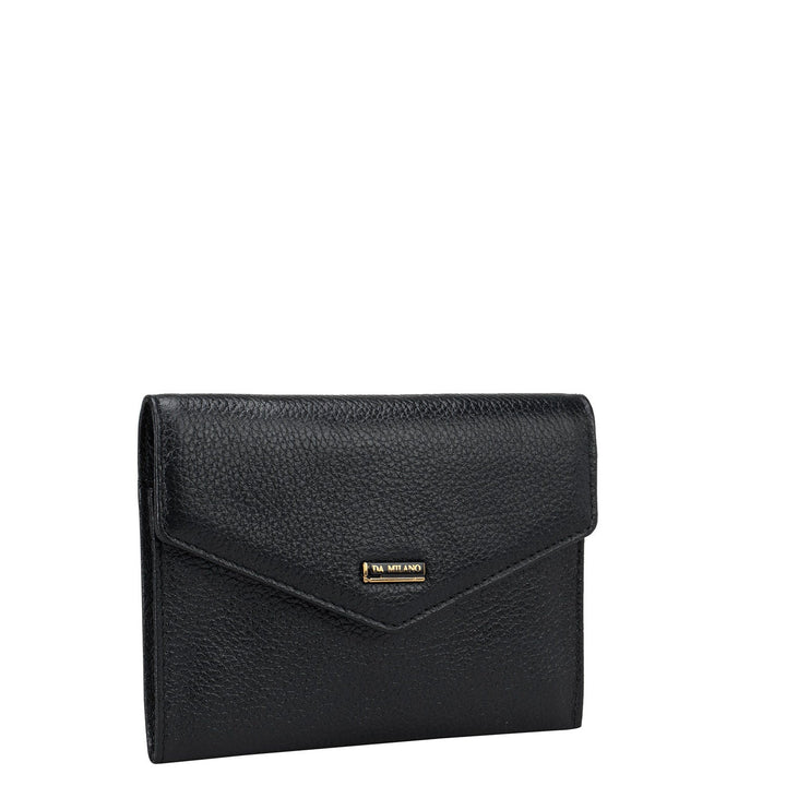 Black Vianna Passport Case With Flap