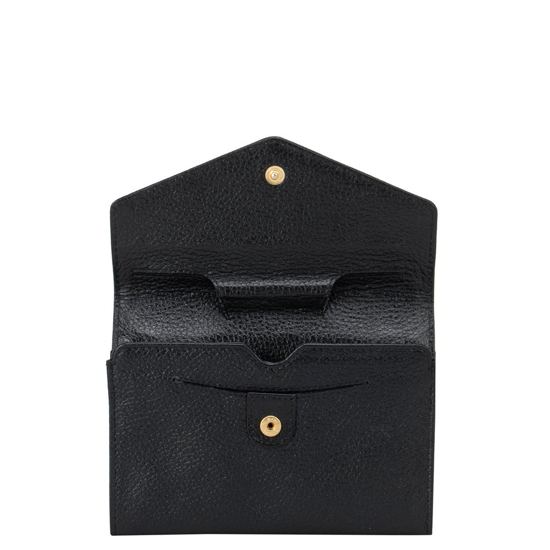 Black Vianna Passport Case With Flap