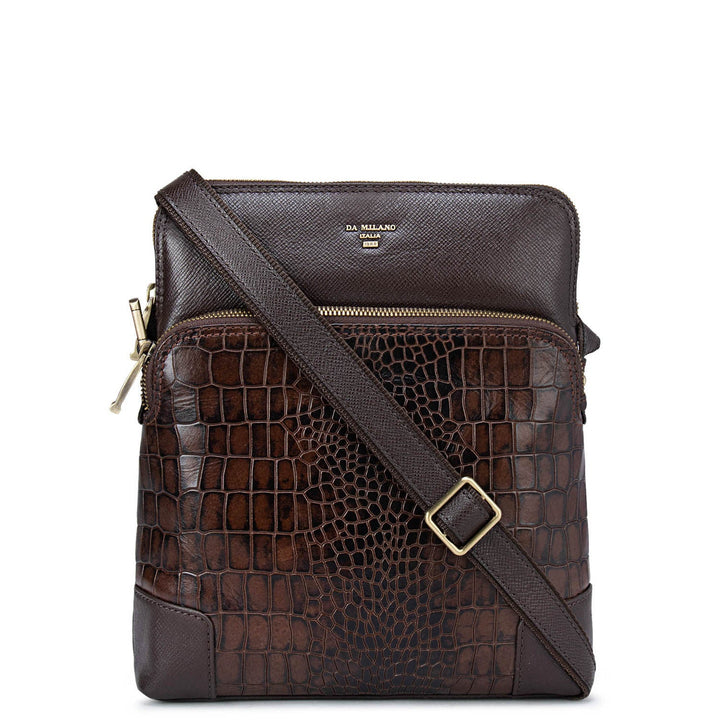 Brown Croco Effect and Franzy Sling Bag