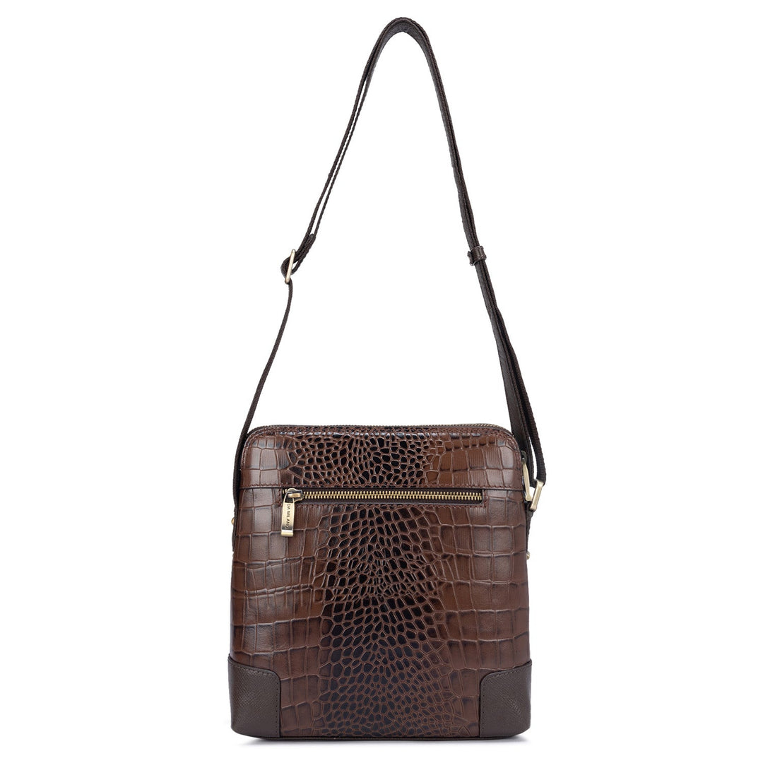 Croco Franzy Leather Men sling - Brown