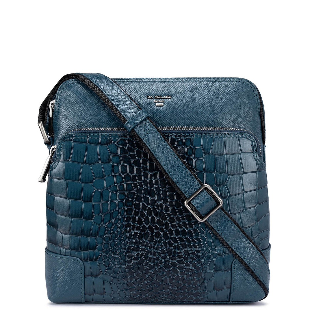 Croco Franzy Leather Men Sling - Ocean