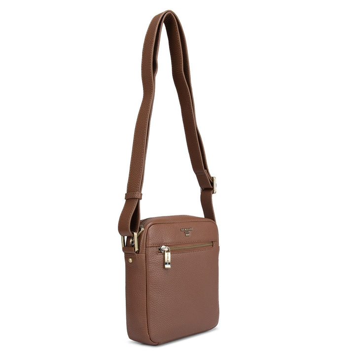 Cognac Wax Men Sling Bag