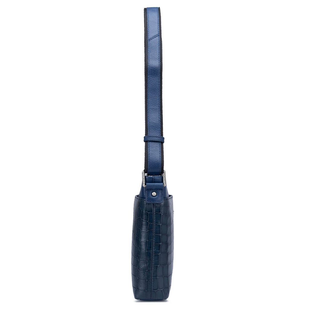 Croco Leather Men Sling - Navy