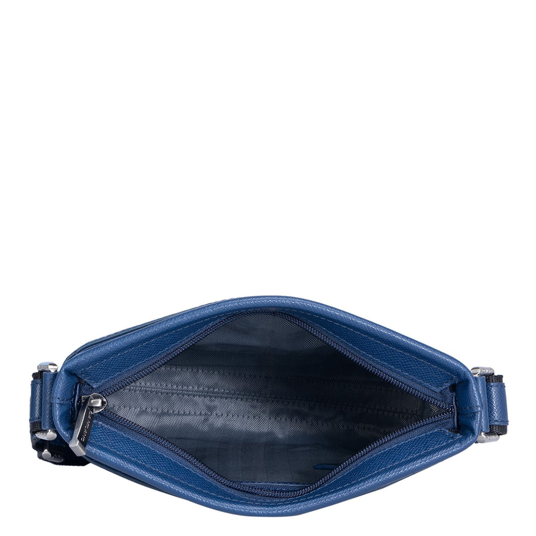 Croco Leather Men Sling - Navy