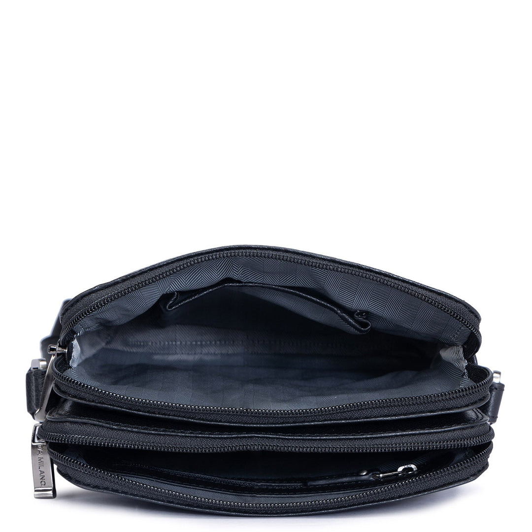 Franzy Leather Men Sling - Black