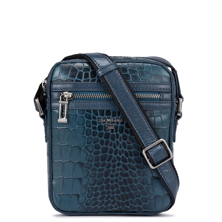 Croco Leather Men Sling  - Ocean